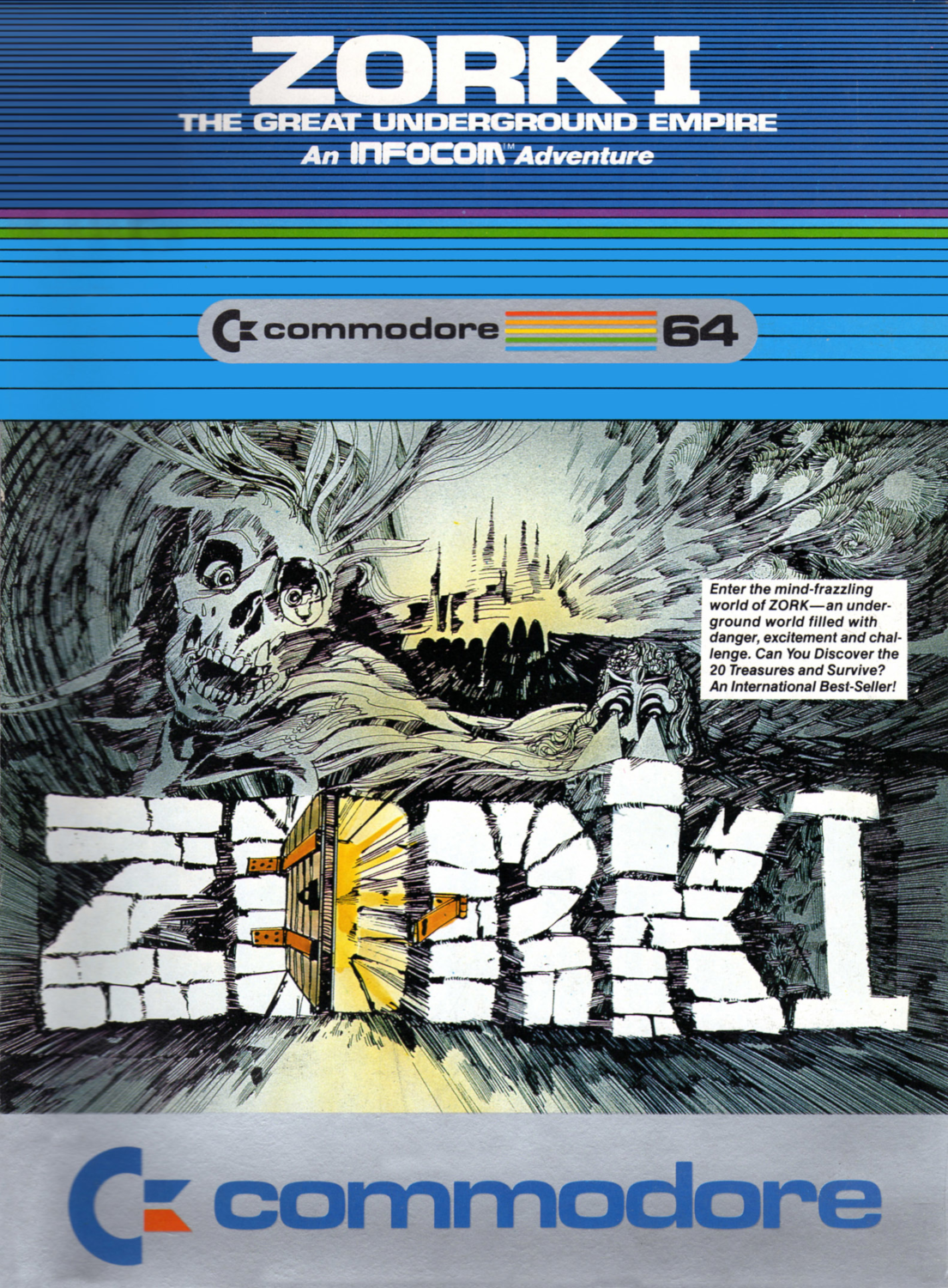 Zork I the Great Underground Empire box art for Commodore 64
